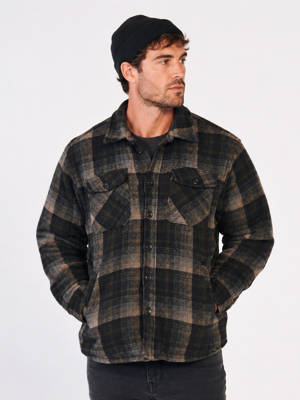 Trademark Dash Classics Plaid Button-Up Insulated ‎ Jacket